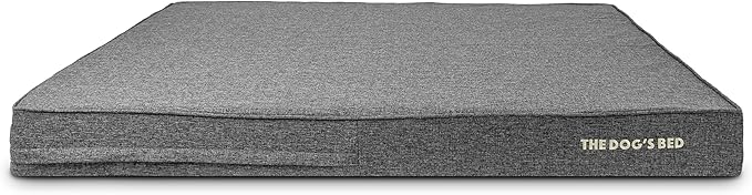 The Dog’s Bed Orthopedic Memory Foam Dog Bed, XXXL Grey Linen 64x44, Pain Relief for Arthritis, Hip & Elbow Dysplasia, Post Surgery, Lameness, Supportive, Calming, Waterproof Washable Cover
