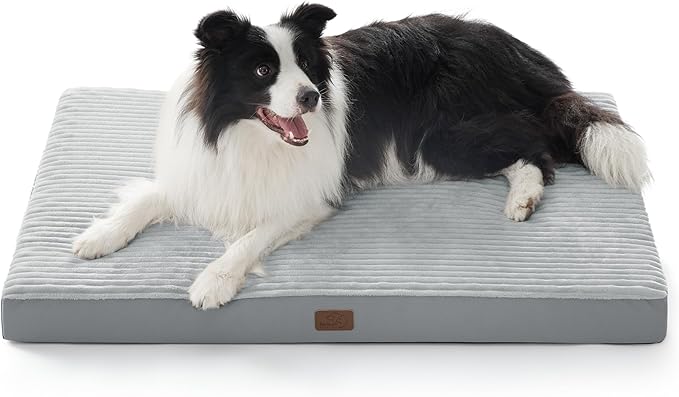 Bedsure XL Dog Bed for Crate - Large Orthopedic Pet Beds with Removable Machine Washable Cover, NOT Waterproof Egg Crate Foam Puppy Pad, Suitable for Pet Up to 80 lbs, 41"x27"