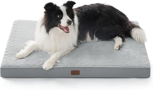Bedsure XL Dog Bed for Crate - Large Orthopedic Pet Beds with Removable Machine Washable Cover, NOT Waterproof Egg Crate Foam Puppy Pad, Suitable for Pet Up to 80 lbs, 41"x27"
