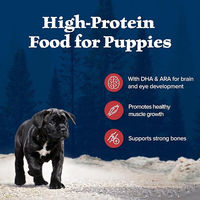 Blue Buffalo Wilderness High-Protein Rocky Mountain Recipe Dry Food for Puppies, Red Meat & Grains, 28-lb Bag