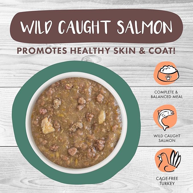 Weruva Classic Cat Stews!, Simmer Down with Turkey, Chicken & Salmon in Gravy, 3oz Pouch (Pack of 12)