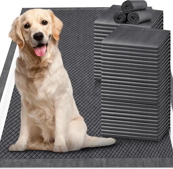 Gimars XL 28"x34" 6-Layer Ultra Abolsorbent Charcoal Pee Pads for Dogs, Leak-Proof Carbon Dog Puppy Pads, Odor-Control & Quick Dry Dog Training Pads 30 Counts