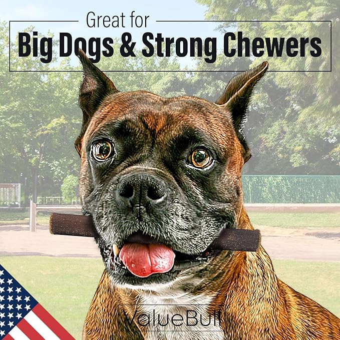 ValueBull USA Collagen Sticks for Dogs, 6 Inch Thick Chews, Natural Long-Lasting Dog Treats, 200 Count Bulk Pack - Promotes Joint, Skin & Coat Health with Glucosamine and Chondroitin