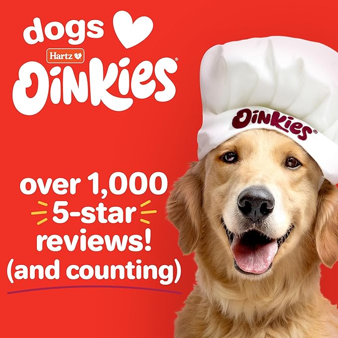 Hartz Oinkies Porkalicious Smoked Pig Skin Jerky Twists Dog Treats, 16pk