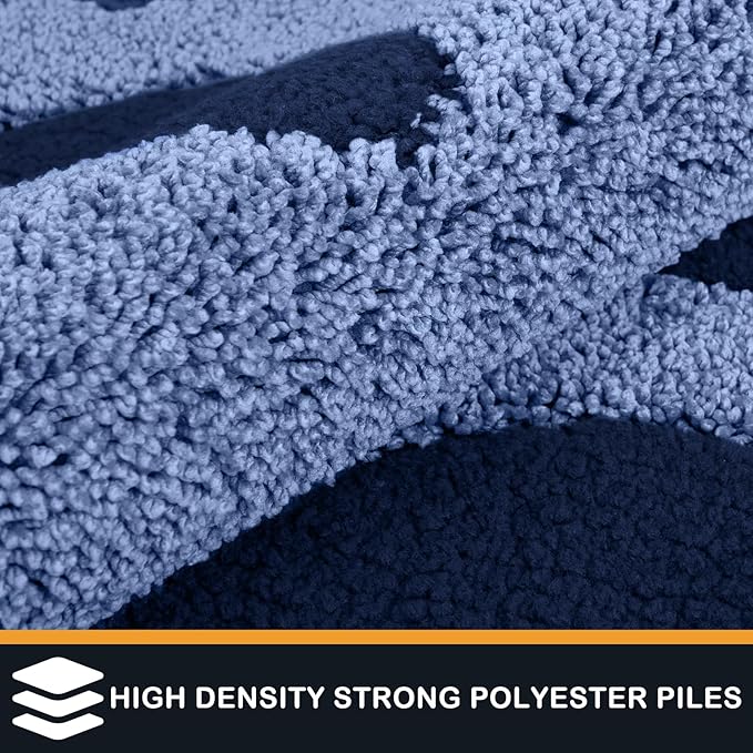 PURRUGS Dirt Trapping Door mat 24" x 35.5", Non-Skid/Slip Machine Washable Microfiber Entryway Rug, Dog Door Mat, Super Absorbent Welcome Mat for Muddy Wet Shoes and Paws, Light Blue