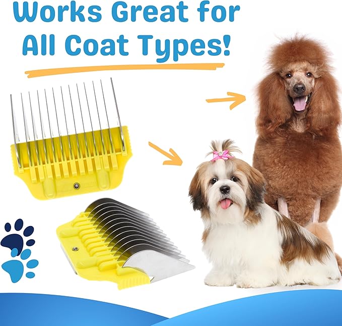 16MM 5/8" Cut Wide Clipper Guard Attachment Fits A5 Type Blade | Stainless Steel Blade for Professional Groomers and Stylist | Snap-On/Off Design