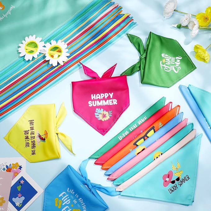 100 Pcs Dog Bandana Bulk with Sayings Summer Pet Triangle Scarf Bibs Washable Puppy Kerchief Adjustable Grooming Supplies for Small Medium Large Dog Cat Costume Accessories