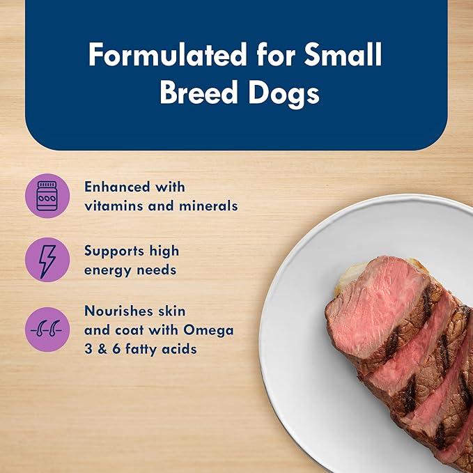 Blue Buffalo Delights Natural Adult Small Breed Wet Dog Food Cups, Pate Style, Top Sirloin Flavor in Savory Juice 3.5-oz (Pack of 12)