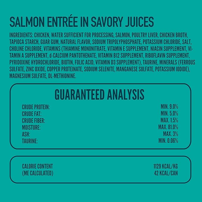 A Strong Heart Split Cup Wet Cat Food, Salmon Entree - 2.6 oz Split Cups, 20 Servings (Pack of 10), Made in The USA with Real Salmon & Poultry