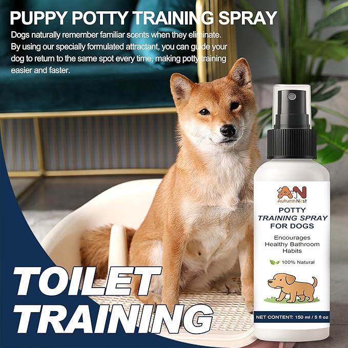 Potty Training Spray for Dogs – 150ml Dog Pee Training Aid for Puppies & Adults – Helps Guide Dogs to Pee Pads or Designated Areas – Safe Plant-Based Scent Attractant for Indoor & Outdoor Use