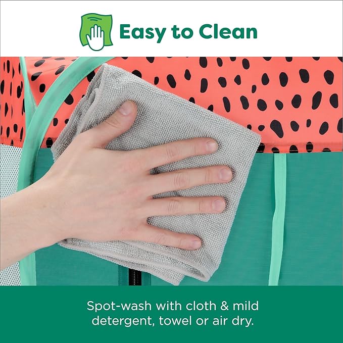 Furhaven Portable Dog Playpen Cat Tent, Pet Playground/Kennel Foldable Indoor Outdoor Zippered Puppy Crate - Green & Pink, Small