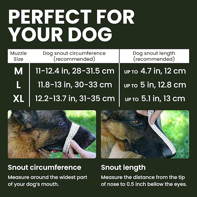 BRONZEDOG Wire Dog Muzzle German Shepherd for Medium Large Dogs Adjustable Durable Metal Basket for Biting Chewing Barking (M)