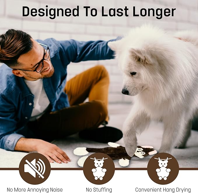 FGA MARKETPLACE Fox Flat NO Stuffing NO Squeak Plush Dog Toy, Funny Style Will Entertain Your Pet for Hours, Recommended for Small and Medium Dog 21 INCH Long