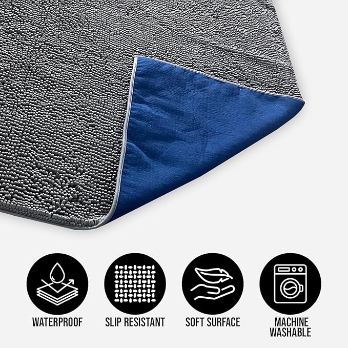 Muddy Mat® Dog Blanket - Chenille Water Absorption Blanket for Bed & Couch Cover for Dogs Washable, Anti-Slip Soft and Durable Furniture Protector for Dogs - Grey 30"x70"