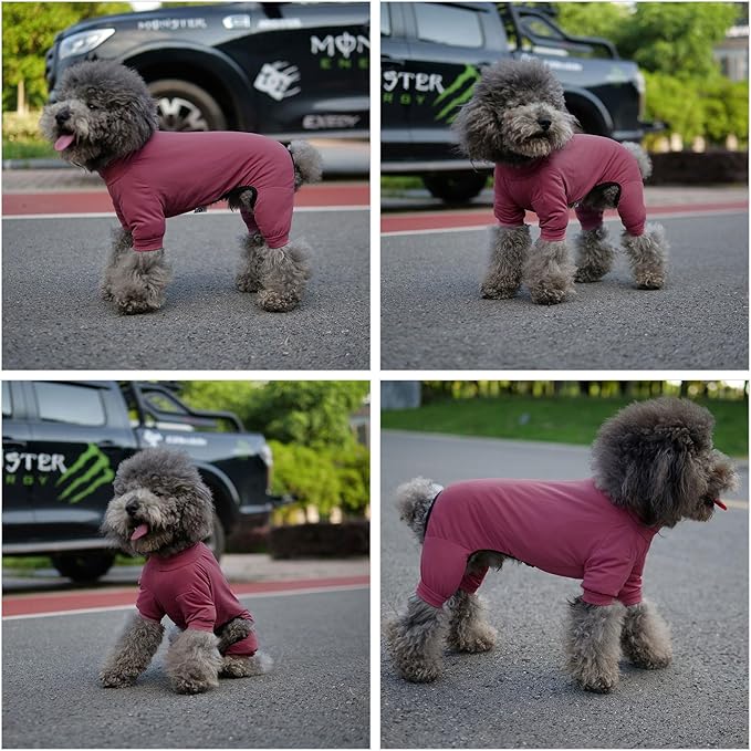 LoveLongLong Dog Jumpsuit with UV Protection and Quick-Dry Fabric for Spring Summer Pet Pajamas Taro Purple 2XL