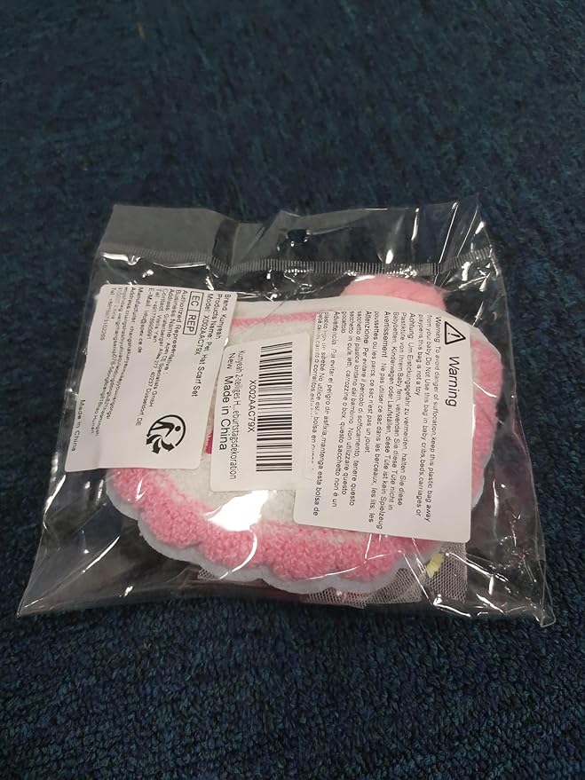 Kunyeah 2Pcs Pet Happy Birthday Hat Scarf Set Puppy Princess Costumes Cute Cat Bandana Outfit Dog Cone Hat wtih Pom-pom Colorful Lace Bib Collar Pet Birthday Decorations Party Supplies (Pink)