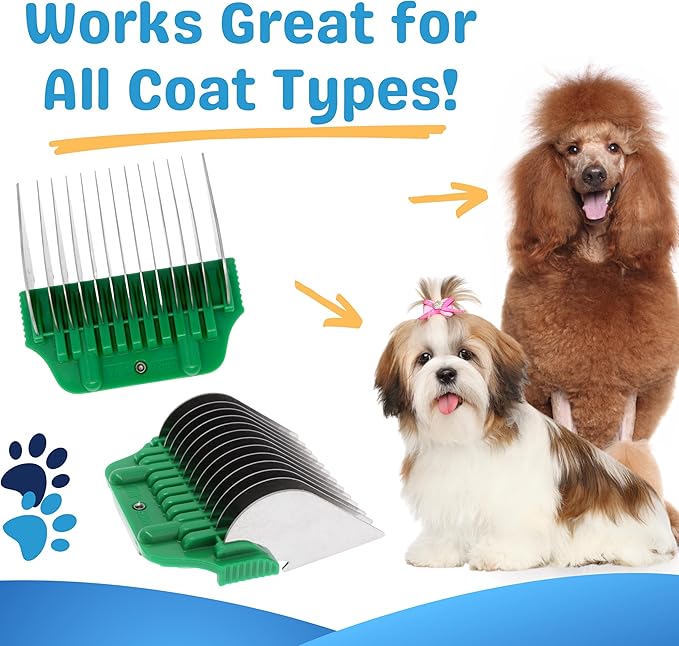 22mm 7/8" Cut Wide Clipper Guard Attachment for A5 Type Blade | Stainless Steel Blade for Professional Groomers and Stylist | Snap-On/Off Design