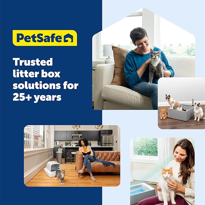 PetSafe ScoopFree Crystal Pro Self-Cleaning Automatic Litter Box - Uncovered Motion-Sensing Cat Box with Integrated Health Counter & App - Includes 1 Disposable Crystal Litter Tray