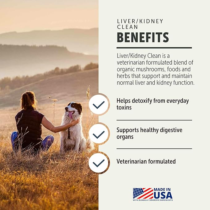 Dog Liver Support - with Organic Milk Thistle & Mushrooms - with Kidney Support - Detox & Cleanse - Veterinarian Formulated