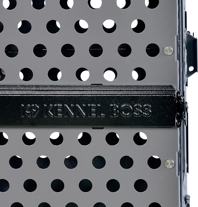 Heavy Duty Fully Collapsible Powder-Coated Aluminum Dog Crate - Medium-Long (Gray)