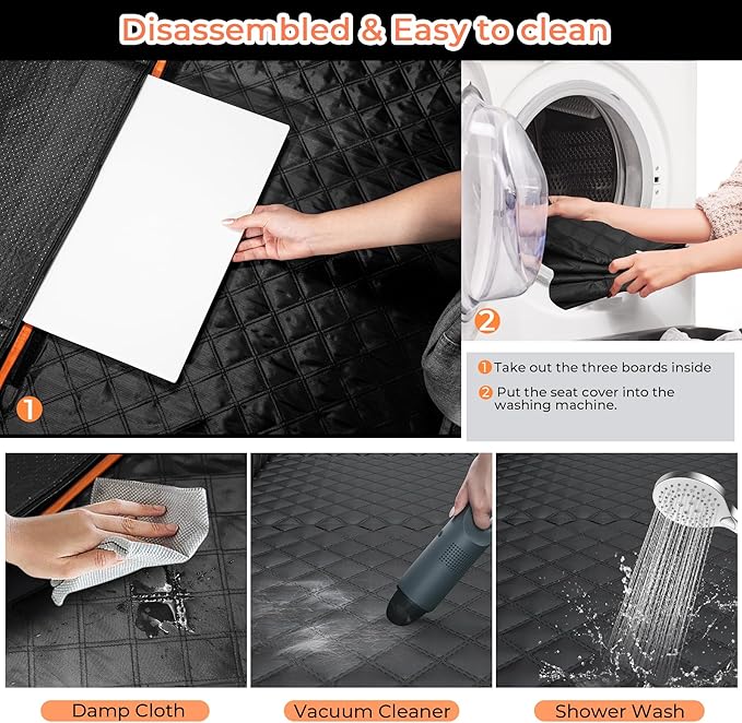 Back Seat Extender for Dogs,Dog Car Seat Cover for Back Seat with Hard Bottom Holds 450 lbs Dog Hammock for Car,100% Waterproof for Car/SUV/Small Truck