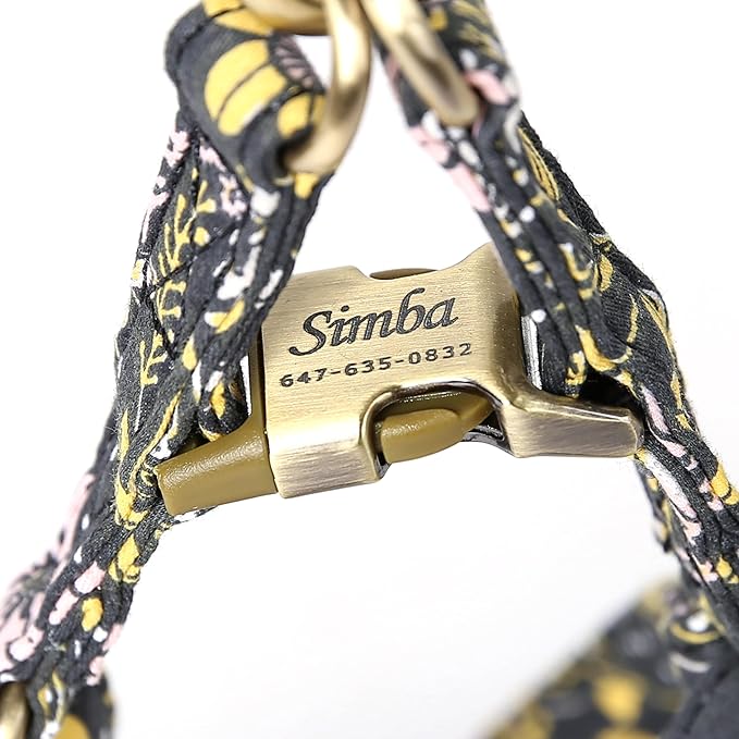 Angie and Allie Organic Cotton Personalized Step in Dog Harness,Custom Dog Halter Vests,Adjustable No Pull Canine Halter Harness for Small Medium Large Dogs