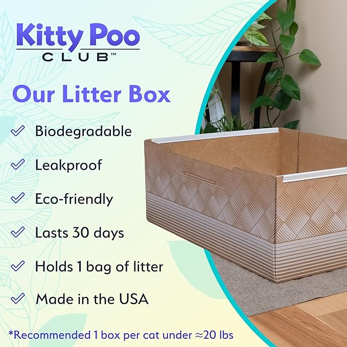 Leakproof Disposable 2-Pack Cat Litter Box Only - Made in The USA | Unmatched Odor Control | Recyclable — Kitty Poo Club