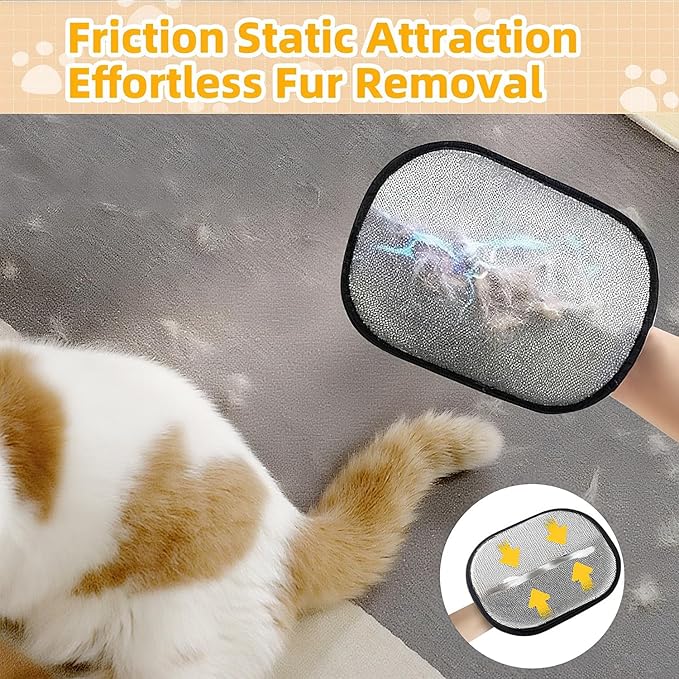 Pet Hair Remover, electrostatic pet Hair Removal Gloves, cat and Dog pet Hair Removal Tools, Suitable for Bed Sheets, Blankets, Clothes, Sofas, Multi-Functional Beauty Gloves -1 Piece