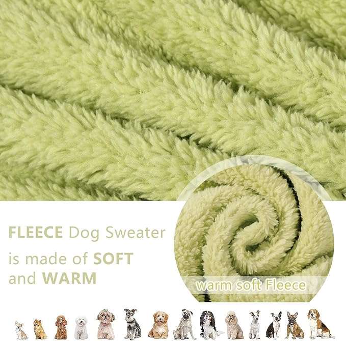 Dog Sweater Dog Winter Clothes for Small Dogs Boy Girl Pet Hoodies Puppy Cold Weather Coats Fall Doggie Sweatshirt for Chihuahua Yorkie Cat Sweater Costumes (Green, Medium)