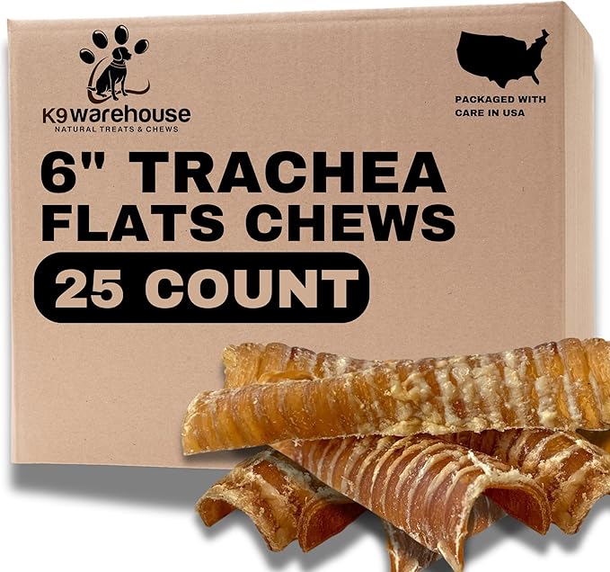 Trachea Dog Chews - Premium Beef Trachea for Dogs Packed in USA - Natural Cow Trachea Dog Treats - Supports Joint Health - High Protein - Long-Lasting Chew for All Breeds - 25 Pack