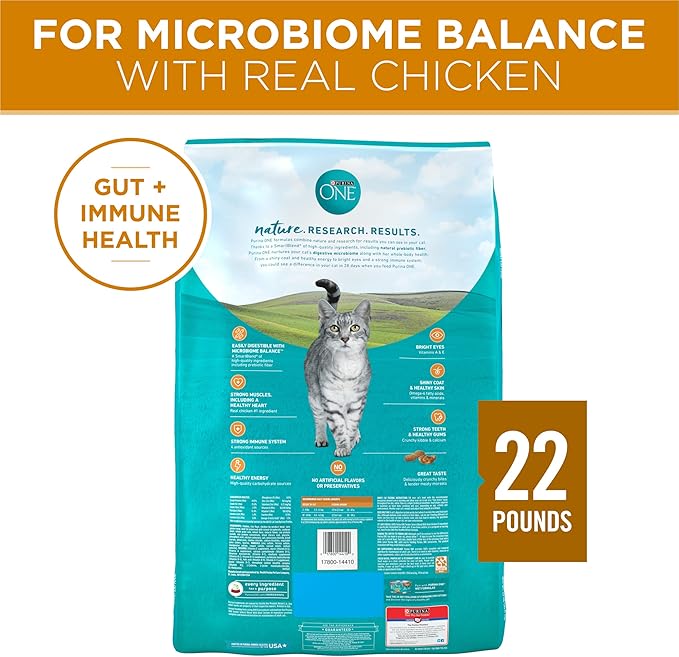 Purina ONE Natural Dry Cat Food, Tender Selects Blend With Real Chicken - 22 lb. Bag