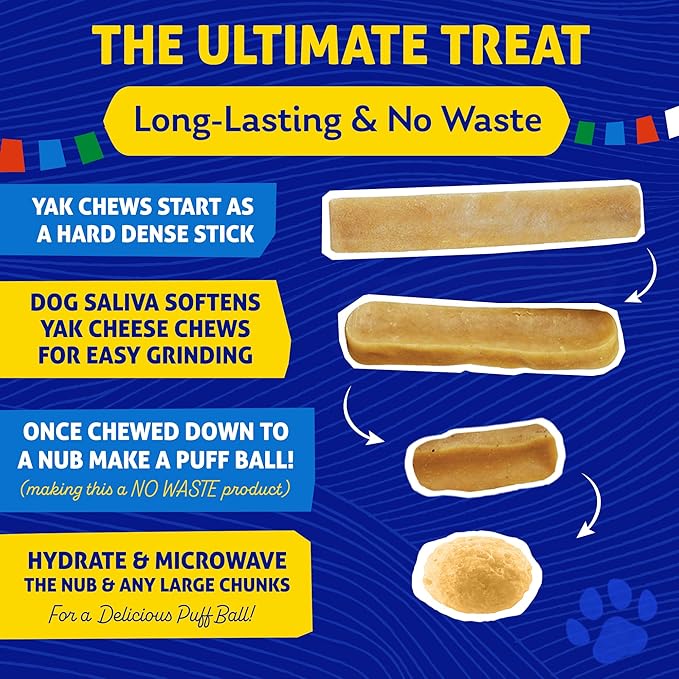 Himalayan Dog Chew Original Yak Cheese Dog Chews, The Better-For-You Chew, 100% Natural, Long Lasting, Healthy Safe Dog Treats, Lactose & Grain Free, Protein Rich, For Dogs 65 Lbs & Smaller, 5-Count