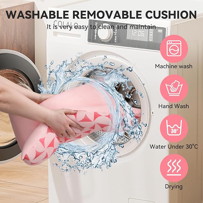 Rectangle Cat Dog Bed for Large Medium Small Pets Indoor Outdoor Machine Washable Sleeping Sofa Non-Slip Bottom Soft Puppy Bed Durable Orthopedic Calming Pet Cuddler (Medium, Pink Pattern)