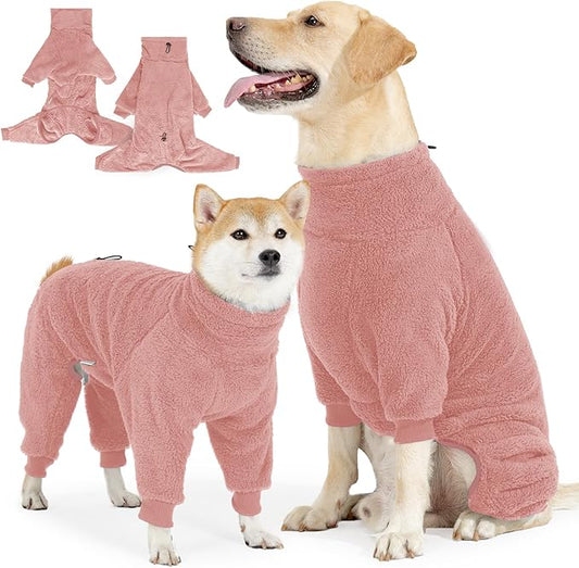 Dog Winter Coat for Small Medium Large Dog for Run Walk Sleep Warm Fleece Pet Sweater & Windproof Pajamas Snow Jacket XS Pink