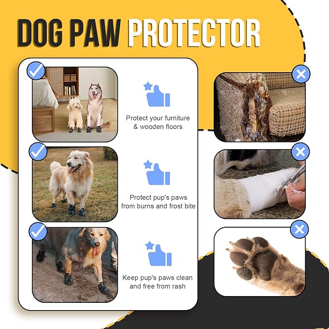 Dog Shoes for Large Medium Small Size Dogs, Breathable Dog Boots&Paw Protectors for Summer Hot Pavement Winter Snow, Waterproof Anti Slip Dog Booties for Outdoor Walking Hiking Hardwood Floor