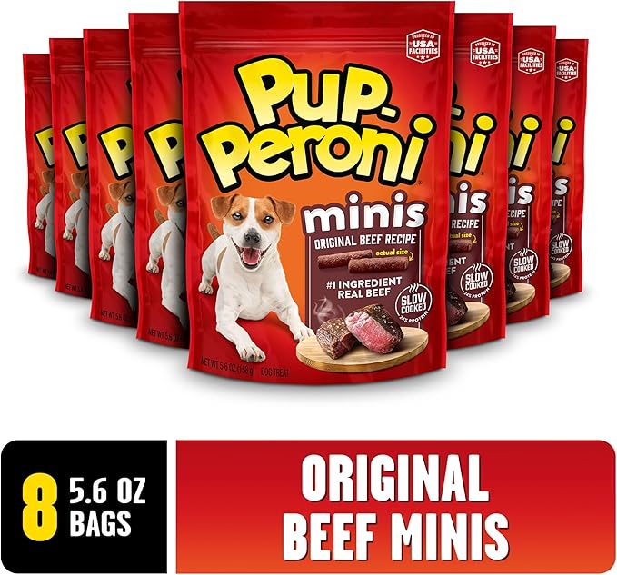 Pup-Peroni Mini Dog Treats, Original Beef Flavor, 5.6 Ounce (Pack of 8), Made with Real Beef