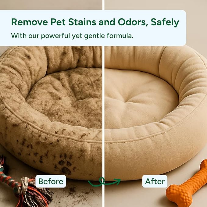 Good Natured Brand | Pet Stain & Odor Remover for Laundry | Pet Laundry Detergent for Dogs Beds, Cat Pee, Smell, Dog Drool | Hypoallergenic & Non-Toxic | Unscented | 47oz 94 Loads