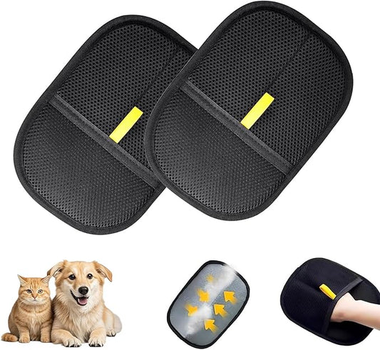 2PCS Pet Hair Removal Gloves - Reusable Electrostatic Pet Hair Remover Gloves, Effective Dog & Cat Hair Cleaning Tool for Furniture, Carpet, Car Seats, Clothes