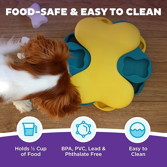 Outward Hound by Nina Ottosson Dog Tornado Treat Puzzle Dog Toy, Level 2 Intermediate, Blue