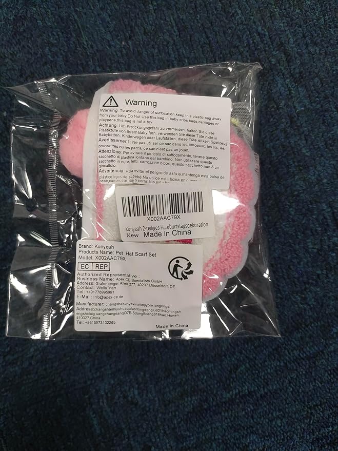 Kunyeah 2Pcs Pet Happy Birthday Hat Scarf Set Puppy Princess Costumes Cute Cat Bandana Outfit Dog Cone Hat wtih Pom-pom Colorful Lace Bib Collar Pet Birthday Decorations Party Supplies (Pink)