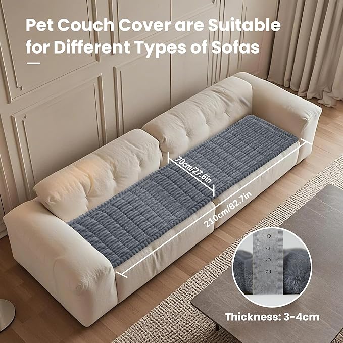 Dog Couch Cover Protector, Non-Slip Couch Covers for Dogs, Durable Pet Couch Covers for Sofa, Fuzzy Dog Blanket for Couch Bed Furniture Sofa, Washable & Pet Friendly