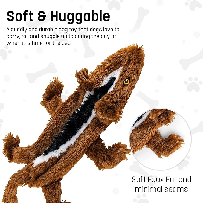 FGA MARKETPLACE Squirrel Flat NO Stuffing NO Squeak Plush Dog Toy, Funny Style Will Entertain Your Pet for Hours, Recommended for Small and Medium Dog 21 INCH Long