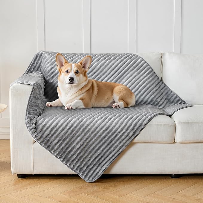 Flannel Washable Pee Pad for Dogs - 2 Pack Reusable Dog Pee Pads Extra Large, Fast Absorb Pet Playpen Mat with Non-Slip Back, Waterproof Puppy Training Pad. (Light Grey, 36" X 72")