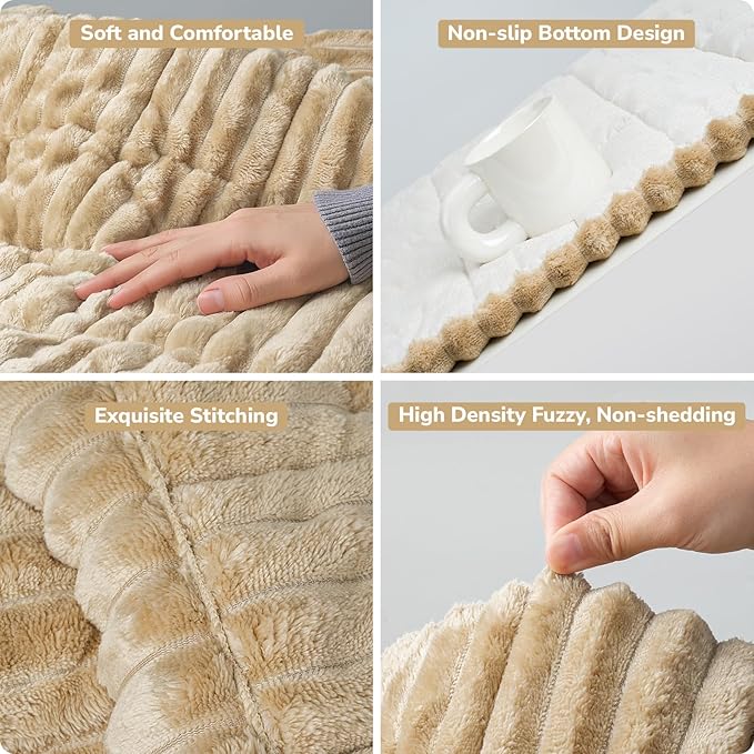 Couch Cover for Dogs Washable, Durable Dog Couch Cover Protector, Fuzzy Pet Couch Covers for Sofa, Non Slip Pet Sofa Covers for Dogs, Soft Dog Slipcover for Couch, Light Brown, 27.6" x 70.9"