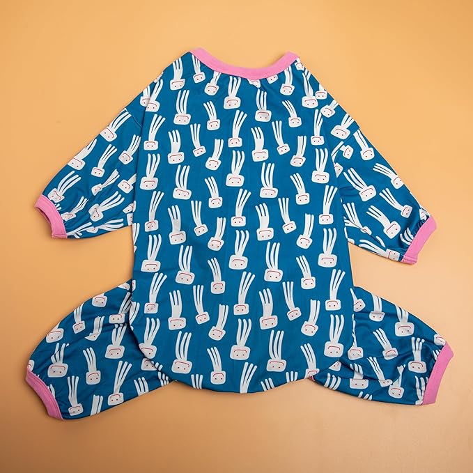 LovinPet Large Dog Jumpsuit, Dog Pjs, Lightweight Stretchy Fabric, Blue Octopus Print Dog Jumpsuit, Onesies for Dogs, Pitbull Shirt, Pajamas for Pitbulls, Easy to Wear Large Dog Clothes, XL