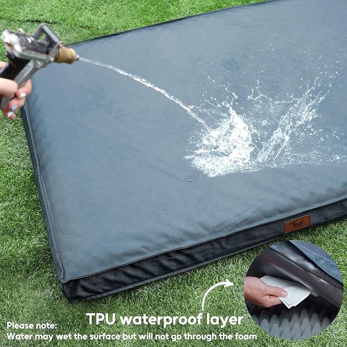 Orthopedic Dog Bed for Medium Dogs - Waterproof & Machine Washable Pet Bed with Egg Crate Foam, Removable Cover for Easy Cleaning, for Indoor & Outdoor Use, 30x20 Inch, Blue