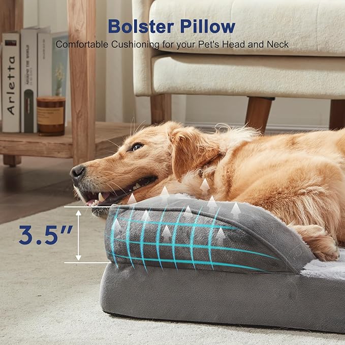 FURTIME Orthopedic Small Dog Beds - Waterproof Ultra Comfy Supportive Foam Pet Couch with Removable Washable Cover, Nonskid Bottom