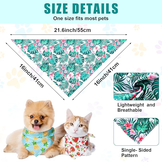 Amylove 120 Pcs Halloween Dog Bandanas Bulk Thanksgiving Day Holiday Triangle Dog Pack Puppy Kerchief Bandana Adjustable Pet Scarf for Pet Cat Costume Accessories Decor(Flower)
