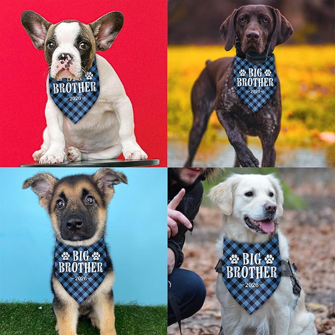 Big Brother 2026 Bandana for Dog Gender Reveal Bandana Pregnancy Announcement Photo Prop for Dog Lover Pet Scarf Accessories for Small Medium Large Dog