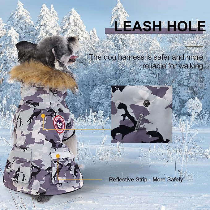 PINA Dog Coats for Small Dogs, Waterproof Dog Jacket